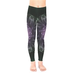 Mandala Fractal Light Light Fractal Kids  Legging by Celenk