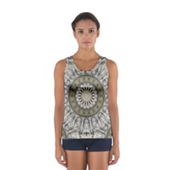 Mandala Sand Color Seamless Tile Sport Tank Top  by Celenk