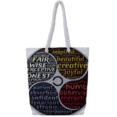 Person Character Characteristics Full Print Rope Handle Tote (small)