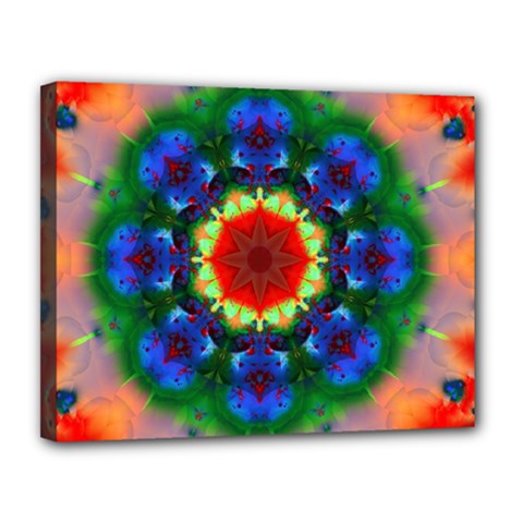 Fractal Digital Mandala Floral Canvas 14  X 11  by Celenk
