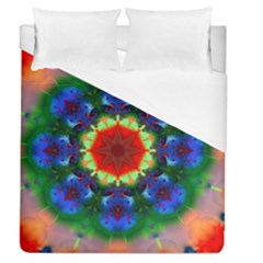 Fractal Digital Mandala Floral Duvet Cover (queen Size) by Celenk