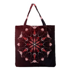 Mandala Red Bright Kaleidoscope Grocery Tote Bag