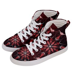 Mandala Red Bright Kaleidoscope Men s Hi-top Skate Sneakers by Celenk