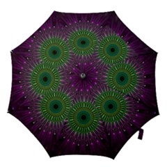 Purple Mandala Fractal Glass Hook Handle Umbrellas (Small)