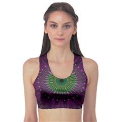 Purple Mandala Fractal Glass Sports Bra