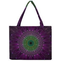 Purple Mandala Fractal Glass Mini Tote Bag