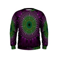 Purple Mandala Fractal Glass Kids  Sweatshirt