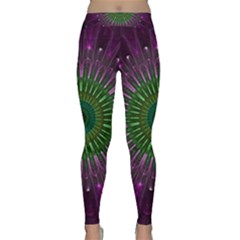 Purple Mandala Fractal Glass Classic Yoga Leggings