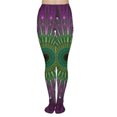Purple Mandala Fractal Glass Women s Tights