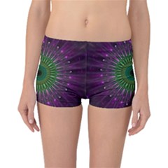 Purple Mandala Fractal Glass Boyleg Bikini Bottoms