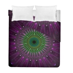 Purple Mandala Fractal Glass Duvet Cover Double Side (Full/ Double Size)