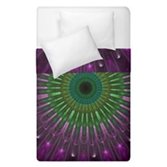 Purple Mandala Fractal Glass Duvet Cover Double Side (Single Size)