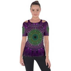 Purple Mandala Fractal Glass Short Sleeve Top