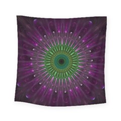 Purple Mandala Fractal Glass Square Tapestry (Small)