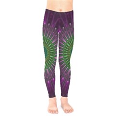 Purple Mandala Fractal Glass Kids  Legging