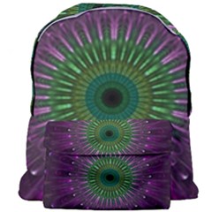 Purple Mandala Fractal Glass Giant Full Print Backpack by Celenk