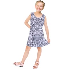 Mandala Pattern Line Art Kids  Tunic Dress by Celenk