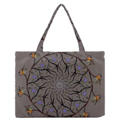 Bird Mandala Spirit Meditation Zipper Medium Tote Bag by Celenk