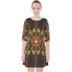 Fractal Floral Mandala Abstract Pocket Dress