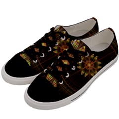 Fractal Floral Mandala Abstract Men s Low Top Canvas Sneakers by Celenk