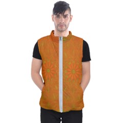 Background Paper Vintage Orange Men s Puffer Vest by Celenk