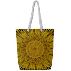 Pattern Petals Pipes Plants Full Print Rope Handle Tote (small)