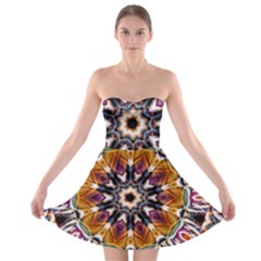 Kaleidoscope Pattern Kaleydograf Strapless Bra Top Dress by Celenk