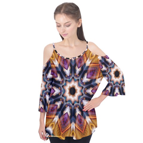 Kaleidoscope Pattern Kaleydograf Flutter Tees by Celenk