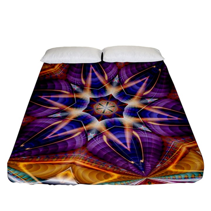 Kaleidoscope Pattern Kaleydograf Fitted Sheet (California King Size)