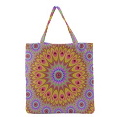 Geometric Flower Oriental Ornament Grocery Tote Bag