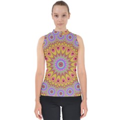 Geometric Flower Oriental Ornament Shell Top