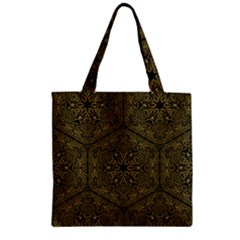 Texture Background Mandala Zipper Grocery Tote Bag