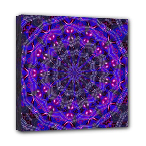 Purple Kaleidoscope Mandala Pattern Mini Canvas 8  X 8  by Celenk