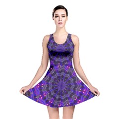 Purple Kaleidoscope Mandala Pattern Reversible Skater Dress by Celenk