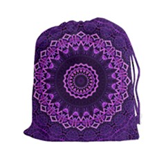 Mandala Purple Mandalas Balance Drawstring Pouches (xxl) by Celenk