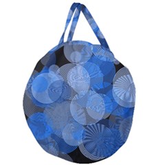 Circle Rings Abstract Optics Giant Round Zipper Tote