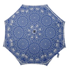 Blue Mandala Kaleidoscope Hook Handle Umbrellas (large)