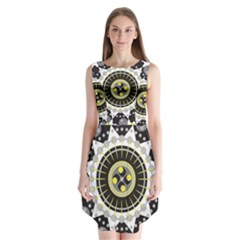 Mandala Geometric Design Pattern Sleeveless Chiffon Dress  