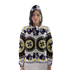 Mandala Geometric Design Pattern Hooded Wind Breaker (women) by Celenk