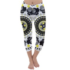 Mandala Geometric Design Pattern Capri Winter Leggings  by Celenk