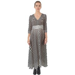 Kaleidoscope Pattern Kaleydograf Button Up Boho Maxi Dress by Celenk