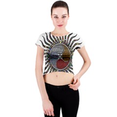 Whole Complete Human Qualities Crew Neck Crop Top by Celenk