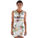 Floral Backdrop Pattern Flower Wrap Front Bodycon Dress View1