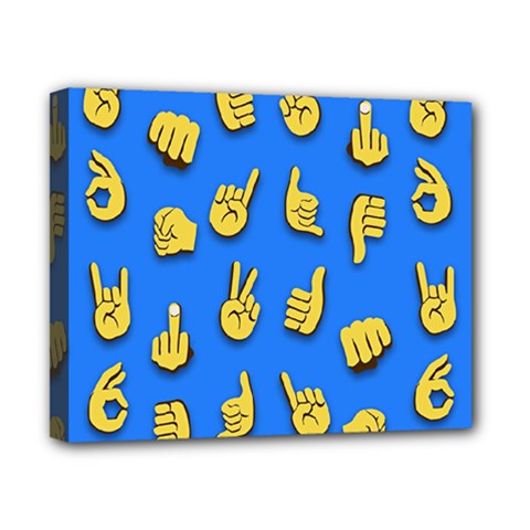 Emojis Hands Fingers Background Canvas 10  X 8  by Celenk