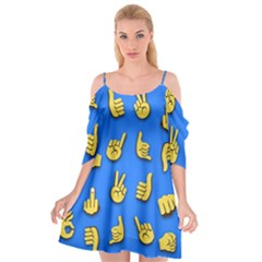 Emojis Hands Fingers Background Cutout Spaghetti Strap Chiffon Dress by Celenk