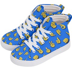 Emojis Hands Fingers Background Kid s Hi-top Skate Sneakers by Celenk