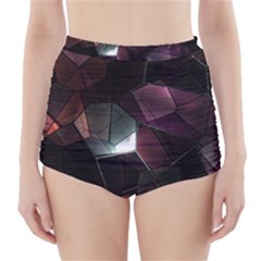 Crystals Background Design Luxury High-waisted Bikini Bottoms by Celenk