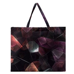 Crystals Background Design Luxury Zipper Large Tote Bag by Celenk