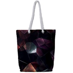 Crystals Background Design Luxury Full Print Rope Handle Tote (small)