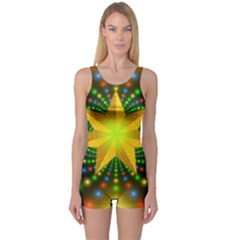 Christmas Star Fractal Symmetry One Piece Boyleg Swimsuit by Celenk